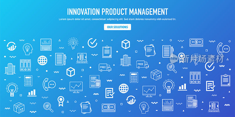 Product Innovation Management Outline Style Web Banner Design